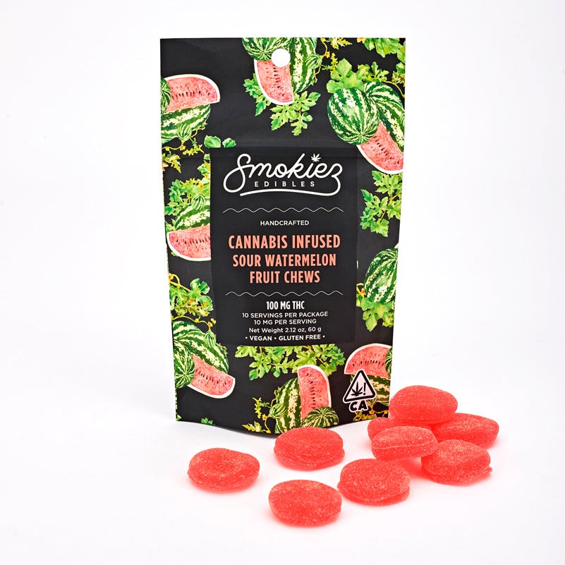 Smokiez Edibles Hybrid Sour Watermelon Fruit Chews 100MG The Kind Center