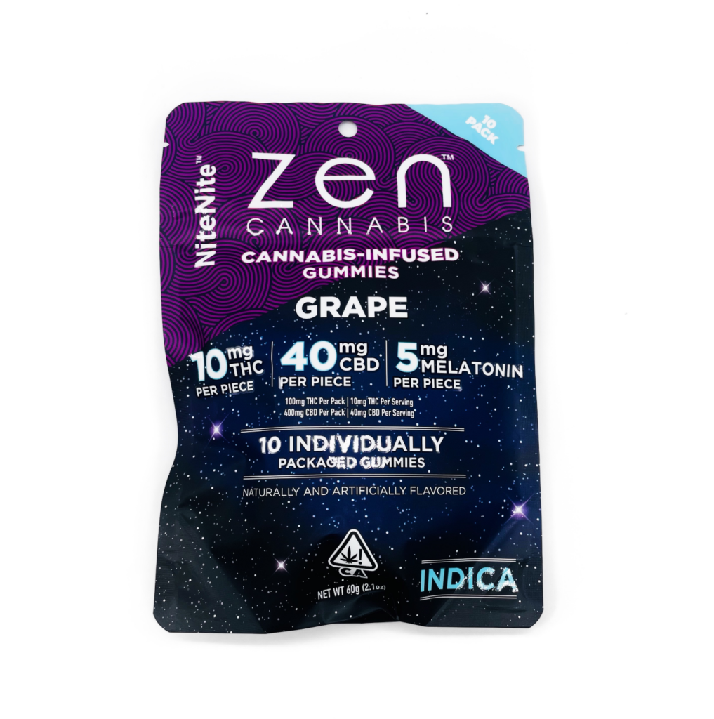 Zen Cannabis Melatonin NiteNite Grape Gummies 14MG The Kind Center